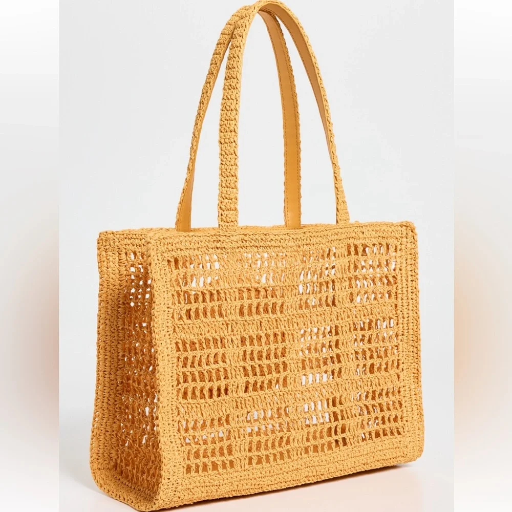 Tory Burch Hand Crochet Small Tote In Peachy
